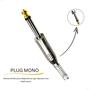 Imagem de Kit 20 Plug P10 Mono Com Mola Ponta Dourada Conector Metálico