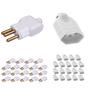 Imagem de Kit 20 Plug Pino Macho 10a 2P+T com 20 Tomada Fêmea 10a 2P+T