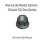 Imagem de kit 20 Porcas do Parafuso de Roda CAMINHÃO FORD CARGO MB VOLKS CARRRETA RANDON TRUCK 22mm Chave 32 Oscilante