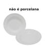 Imagem de Kit 20 Pratos Fundo 25 Cm em Melamina / Plastico Branco  Bestfer 