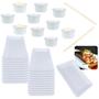 Imagem de Kit 20 Pratos para Sushi 17,8cm + 10 Ramequins / Molheira 150ml + 30 Pares Hashi Bambu Comida Japonesa