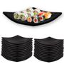 Imagem de Kit 20 Pratos Quadrados 14 Cm em Melamina Preto Sushi e Petisco  Bestfer 