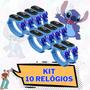 Imagem de Kit 20 Relógio Digital Led Infantil A Prova D'água Stitch Azul Menina Menino