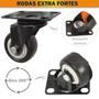 Imagem de Kit 20 Rodinha Giratórias Emborracha Reforçada 1,5"RRJ 40 mm