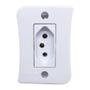 Imagem de Kit 20 Tomada Simples 10A 2p+t Externo Sobrepor Com Placa Espelho Branco Linha Viena Bivolt 127v e 250v