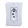 Imagem de Kit 20 Tomada Simples 10A 2p+t Externo Sobrepor Com Placa Espelho Branco Linha Viena Bivolt 127v e 250v