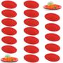 Imagem de Kit 20 Travessas Prato Oval 25 Cm em Melamina para Sushi Vermelho  Fuxing 