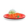 Imagem de Kit 20 Travessas Prato Oval 25 Cm em Melamina para Sushi Vermelho  Fuxing 