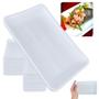 Imagem de Kit 20 Travessas Pratos Retangulares Branco para Petiscos e Sushi 17,8 Cm para Restaurante Melamina Premium Bestfer