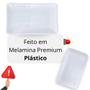 Imagem de Kit 20 Travessas Pratos Retangulares Branco para Petiscos e Sushi 17,8 Cm para Restaurante Melamina Premium Bestfer