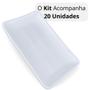 Imagem de Kit 20 Travessas Pratos Retangulares Branco para Petiscos e Sushi 17,8 Cm para Restaurante Melamina Premium Bestfer