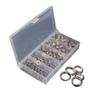 Imagem de Kit 200 Argola Anel Split Ring Inox Para Iscas + Estojo Caixa Para Pesca Com 5 Tamanhos Manutenção de Garatéias