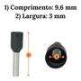 Imagem de Kit 200 Terminais Pré Isolados Ilhós Tubular Preto 1,5mm Conector Elétrico Tubo Tubolar Ilhos Simples Resistente