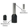 Imagem de Kit 200 Terminais Pré Isolados Ilhós Tubular Preto 1,5mm Conector Elétrico Tubo Tubolar Ilhos Simples Resistente