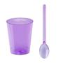 Imagem de Kit 200 uni Copo Para Doce Mousse Brigadeiro 50ML Colorido + 200 Colherzinhas