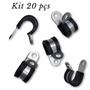Imagem de kit 20pç Abraçadeira emborrachada 14mm Furo 6mm Fita Galvanizada 15mm Reforçada Fixação Cabos Tubos e Mangueiras Norma Group
