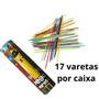 Imagem de Kit 24 Caixas Jogo Pega Vareta c 17 Palitos De Plástico Coloridos para Festas Brinquedo para Atacado