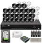 Imagem de Kit 24 Câmeras Intelbras 1120b Full Color, Dvr 32ch Mhdx 1232 Hd 1 tb