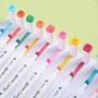 Imagem de Kit 24 canetas marcadoras profissionais colorir desenhar pontas duplas para estudantes artistas