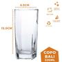 Imagem de Kit 24 Copo de Vidro 320ml Quadrado BALI Kit Transparente