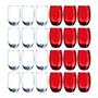 Imagem de kit 24 Copo Vermelho + 12 Copos Transp California Redondo 450ml