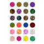 Imagem de Kit 24 Glitters Flocado Fino Holográfico Nail Art Unhas Gel