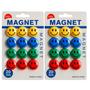 Imagem de Kit 24 Ímãs Emojis Magnético Redondos Coloridos 2cm Decorativos Quadro Lousa Mural Escritório Escola
