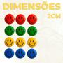 Imagem de Kit 24 Ímãs Emojis Magnético Redondos Coloridos 2cm Decorativos Quadro Lousa Mural Escritório Escola