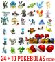Imagem de Kit 24 Miniaturas Pokemon 3cm + 10 Pokebolas 5cm com 10 Pokemons 5cm