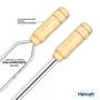 Imagem de Kit 24 Pçs Espeto Churrasco 18 Duplo e 06 Simples Reforçado Aço Galvanizado Cabo Madeira Varios Tamanhos Hannah