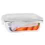 Imagem de Kit 24 Pote de Vidro Hermética 640ml Marmita Tampa 4 Travas