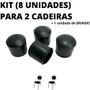 Imagem de Kit 24 Unidades Sapata Ponteira Protetor Borracha 2 Cadeiras 2,5cm 1 Polegada