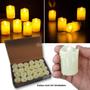 Imagem de KIT 24 Velas De Led Eletrônica Chama Viva Para Decoração Jantar a Luz de Vela 30111