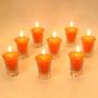 Imagem de Kit 24 velas laranjas 7 cm no copinho 12 h decoração festa