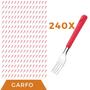 Imagem de Kit 240 Peças Garfos Aço Inox Plástico Vermelho Luna Almoço