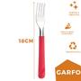 Imagem de Kit 240 Peças Garfos Aço Inox Plástico Vermelho Luna Almoço