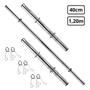 Imagem de Kit 24Kg Anilhas Emborrachadas com Barras de 40cm e 1,20m