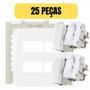 Imagem de Kit 25 conjunto 4x4 tomada 20a + interruptor simples sleek