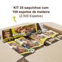 Imagem de Kit 25 Espetos de Madeira 18cm para Manicure 100unidades - Gina