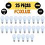 Imagem de Kit 25 lampada led bulbo a60 6w e27 3000k amarela bivolt foxlux