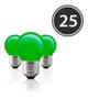 Imagem de Kit 25 Lâmpadas Bolinha Bg-45 Verde E-27 15w 220v