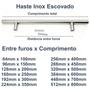 Imagem de Kit 25 Puxadores Móveis Haste Redonda Inox Escovado 192mm