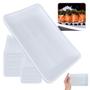 Imagem de Kit 25 Travessas Pratos Retangulares Branco para Petiscos e Sushi 17,8 Cm para Restaurante Melamina Premium Bestfer
