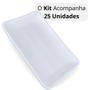 Imagem de Kit 25 Travessas Pratos Retangulares Branco para Petiscos e Sushi 17,8 Cm para Restaurante Melamina Premium Bestfer