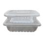 Imagem de Kit 25 Unid. Pote Plastico Retangular Descartável COPAZA 250 / 500ml Microonda/ Freezer Marmita Fit