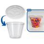 Imagem de Kit 250un Copo 260ml Pet Cristal Transparente 9oz/98  Tampa Reta SEM Furo Bompack