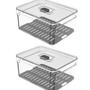 Kit 2pc Organizador de Geladeira com Bandeja Clear Fresh OU Imagem de Kit 2pc Organizador de Geladeira com Bandeja Clear Fresh OU