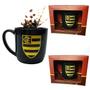 Imagem de Kit 2Un Caneca Preta Xícara Porcelana 300ml Café Time Flamengo Serie Ouro Dourado Oficial