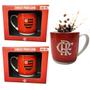 Imagem de Kit 2Un Caneca Xicara Porcelana Vermelha Premium 300ml Café Sigla CRF Time Flamengo Oficial