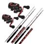 Imagem de Kit 2un Carretilhas Cmik 19 Rolamentos Drag: 8Kg 2 Varas para Carretilha 1,80m 17-30lbs